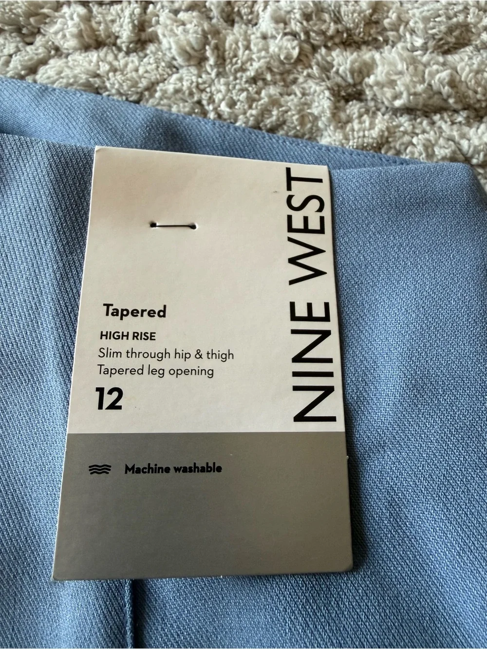 Nine West Light Blue Tapered Dress Pants